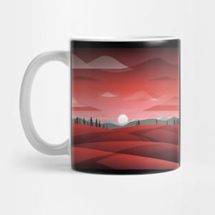 Stunning red landscape minimalist art Mug